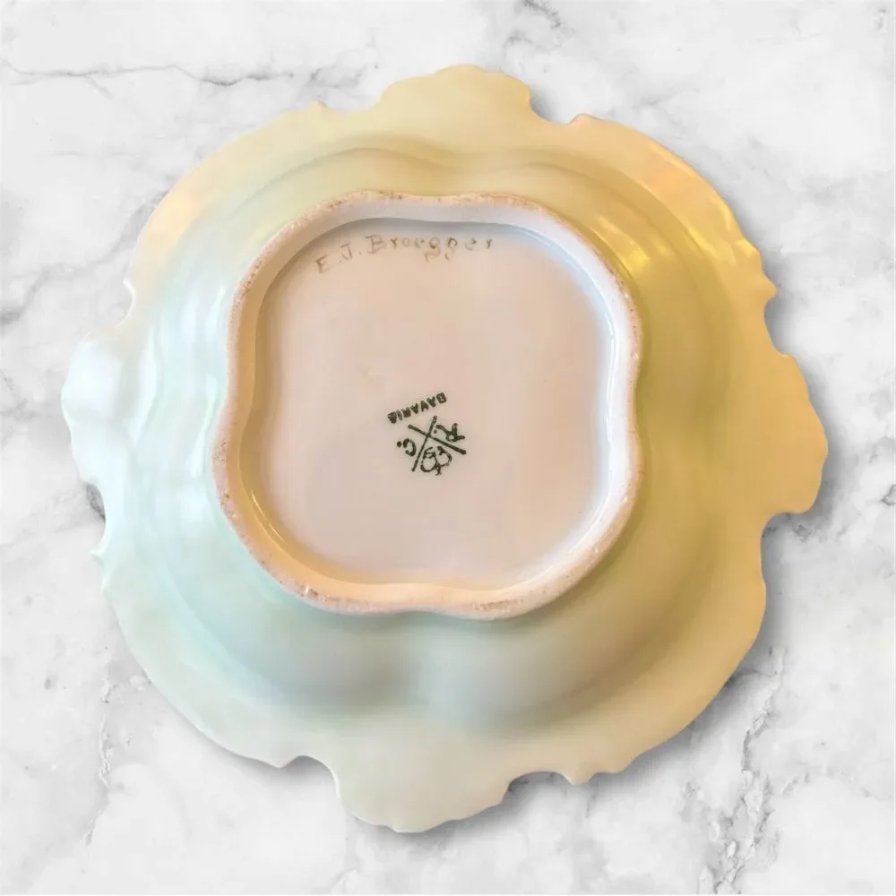Porcelain Plate with Red and Green Accents
